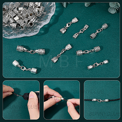 32Pcs 8 Styles Alloy Cord Ends HJEW-SC0003-12-1