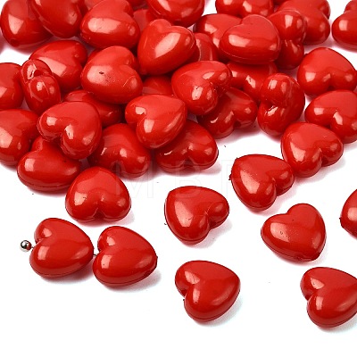Red Heart Acrylic Beads X-SACR-10X11-12-1