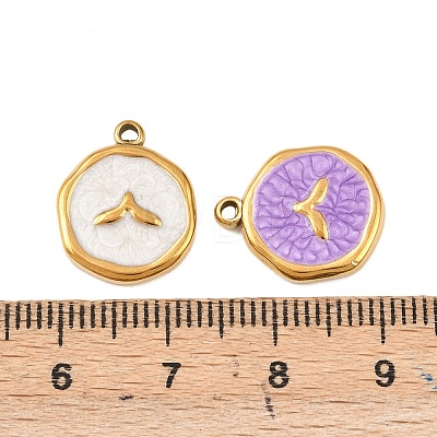 304 Stainless Steel Enamel Pendants STAS-P425-01G-03-1