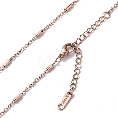 Ion Plating(IP) 304 Stainless Steel Column Link Chain Necklace for Men Women NJEW-K245-019D-1