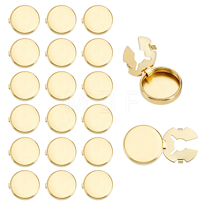 20Pcs Flat Round Brass Button Covers Settings BUTT-ME0001-48A-1
