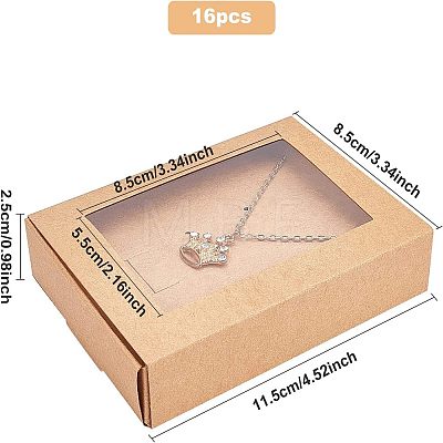 Foldable Drawer Type Creative Kraft Paper Box CON-WH0077-12-1