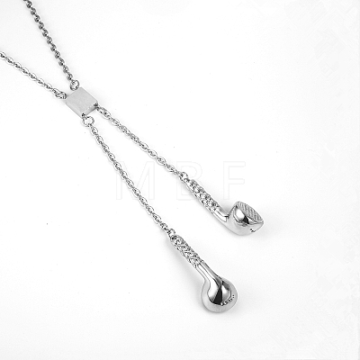 Fashionable Stainless Steel Earphone Pendant Necklaces for Daily Wear IO7350-1