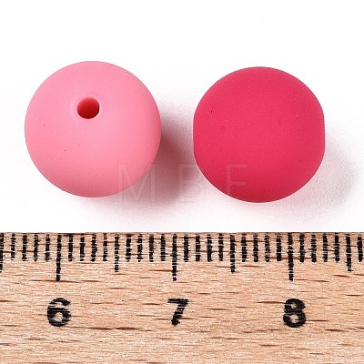 Rubberized Style Imitated Silicone Acrylic Beads MACR-T048-01B-15-1