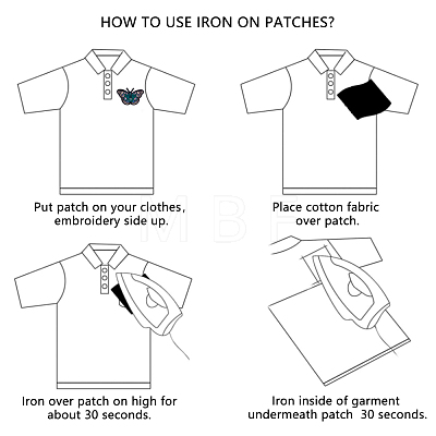 Computerized Embroidery Cloth Iron on/Sew on Patches DIY-F030-08D-1