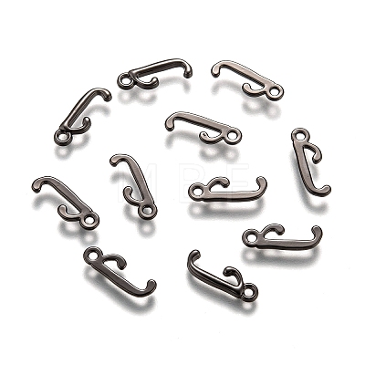 Gunmetal Plated Alloy Letter Pendants LS-PALLOY-J718-01B-J-1