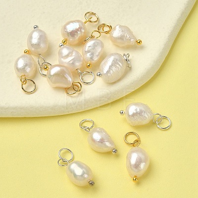 12Pcs 2 Colors Grade B Natural Cultured Freshwater Pearl Charms FIND-YW0004-29-1