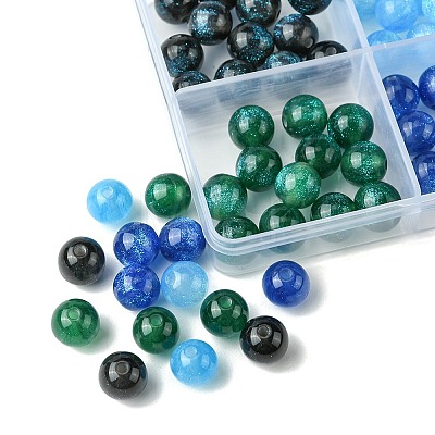 64Pcs 4 Colors Round Imitation Cat Eye Resin Beads RESI-FS0001-66A-1
