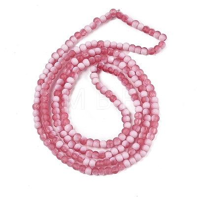 Frosted Crackle Glass Beads Strands GLAA-U001-4mm-M13-1