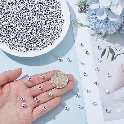 1300Pcs 26 Styles White Opaque Acrylic Beads MACR-UN0001-12-1