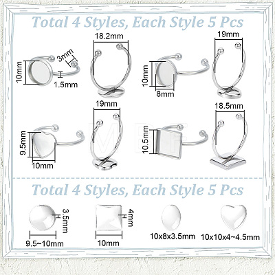 Unicraftale DIY Blank Cuff Ring Making Kit DIY-UN0005-53-1
