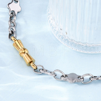 201 Stainless Steel Byzantine Chain Bracelets BJEW-B078-159GP-1