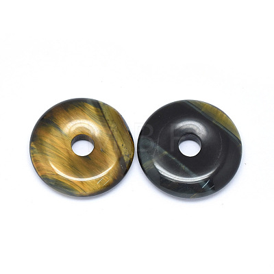 Natural Yellow Blue Tiger Eye(Dyed & Heated) Pendants G-P415-22E-1