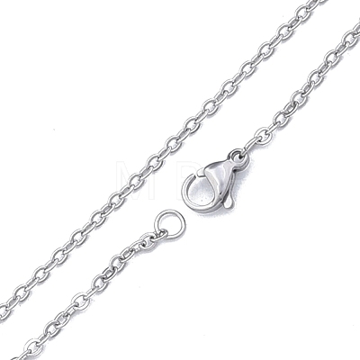304 Stainless Steel Cable Chains Necklace for Men Women NJEW-N050-A02-S20-1