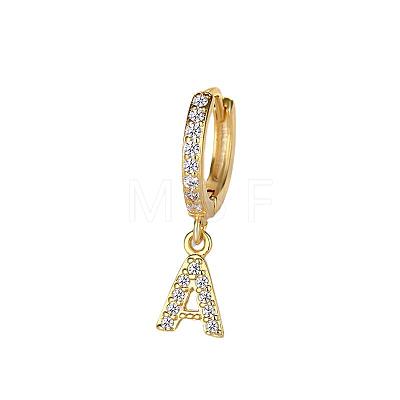 Brass Micro Pave Clear Cubic Zirconia Hoop Earrings WGE85EC-02-1