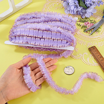 10M Double Layer Polyester Lace Ribbon OCOR-TA0004-14I-1