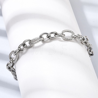 201 Stainless Steel Figaro Chain Bracelets for Men STAS-T077-13P-1