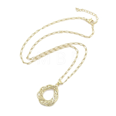 Brass Pendant Necklaces NJEW-B101-04G-02-1