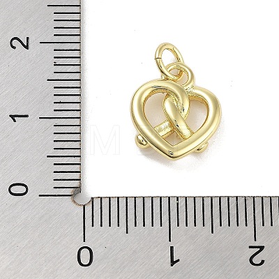 Rack Plating Heart Brass Pendants KK-M293-01G-1