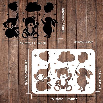 Plastic Reusable Drawing Painting Stencils Templates DIY-WH0202-270-1