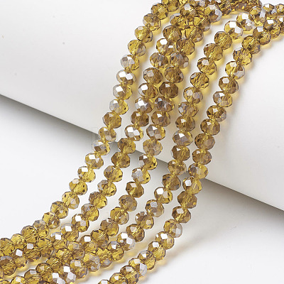 Electroplate Transparent Glass Beads Strands EGLA-A034-T3mm-E13-1