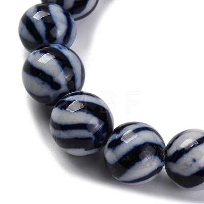 Handmade Blue and White Porcelain Beads Strands PORC-I027-03F-1