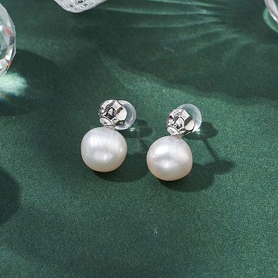 Natural Pearl Ear Studs EJEW-P286-21P-1