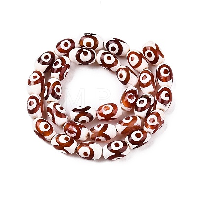 Natural Tibetan Agate 3-Eye Beads Strands G-T138-195B-1