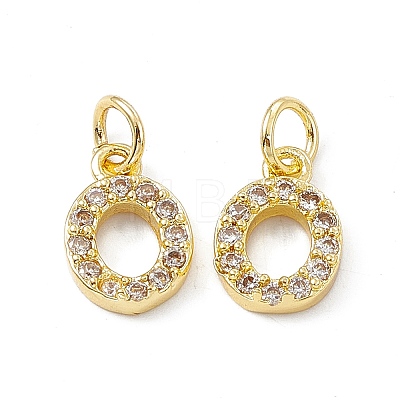 Real 18K Gold Plated Brass Micro Pave Clear Cubic Zirconia Charms KK-E068-VB452-O-1