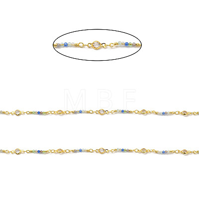 Brass Handmade Beaded Chains CHC-P011-E01-G-1