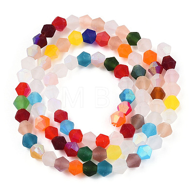 Imitate Austrian Crystal Bicone Frosted Glass Beads Strands EGLA-A039-T4mm-MB29-1