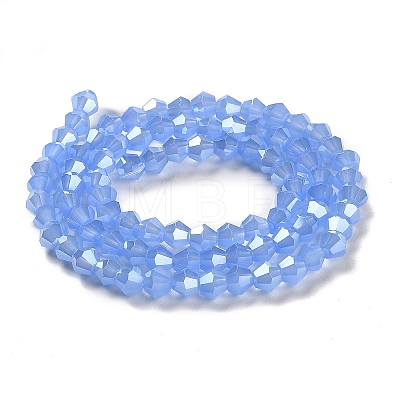 Imitation Jade Electroplate Glass Beads Strands EGLA-F029-J4mm-A04-1