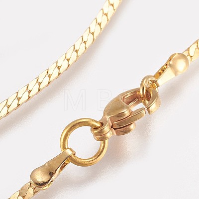 Vacuum Plating Brass Chain Necklaces X-NJEW-O101-16G-1