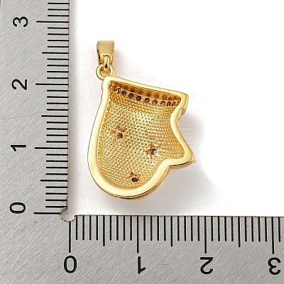 Christmas Brass Micro Pave Cubic Zirconia Pendant KK-H468-02A-02G-1