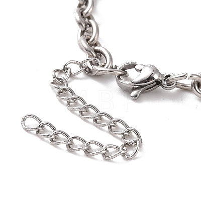 304 Stainless Steel Cable Chain Bracelet for Men Women BJEW-E031-01P-07-1