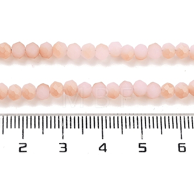 Half Rainbow Plated Faceted Rondelle Glass Bead Strands X-EGLA-L007-B05-4mm-1