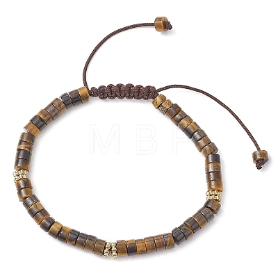 Natural Tiger Eye Braided Bead Bracelets BJEW-JB11114-03-1