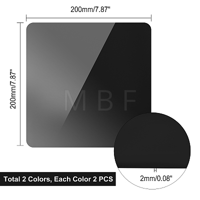   4Pcs 2 Colors Acrylic Reflection Display Board AJEW-PH0003-32-1