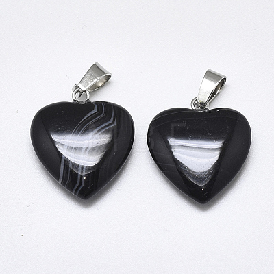 Natural Banded Agate/Striped Agate Pendants G-T122-24D-1