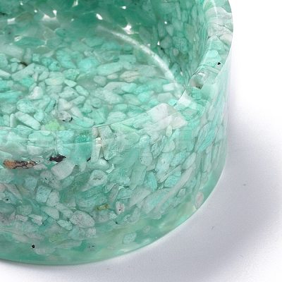 Resin with Natural Amazonite Chip Stones Ashtray DJEW-F015-01D-1