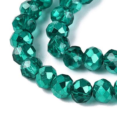 Transparent Electroplate Glass Beads Strands EGLA-Q131-01A-02-1
