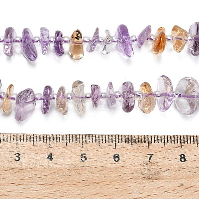 Natural Ametrine Beads Strands G-Z124-A02-02-1