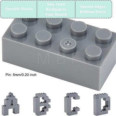 Olycraft 240Pcs 6 Style  Plastic Building Block Pieces AJEW-OC0003-04-1
