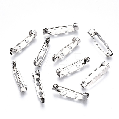 Tarnish Resistant 201 Stainless Steel Brooch Pin Back Safety Catch Bar Pins X-STAS-S117-021C-1