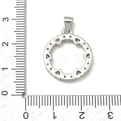 Valentine's Day Brass Micro Pave Clear Cubic Zirconia Pendants KK-A293-19C-G-1
