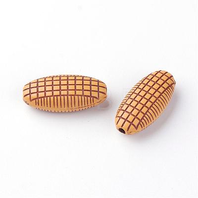 Imitation Wood Acrylic Beads SACR-Q186-23-1