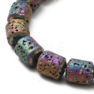 Electroplated Natural Lava Rock Beads Strands G-G984-16-1