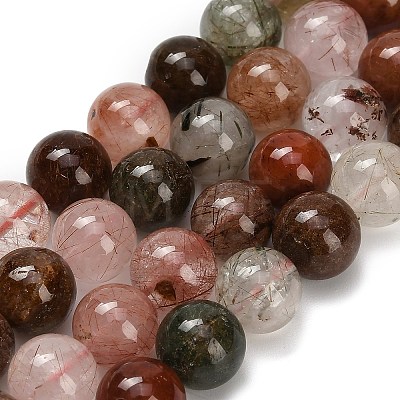 Natural Multi-Color Rutilated Quartz Beads Strands G-G300-A03-10mm-1