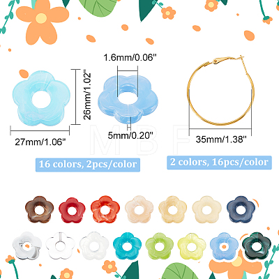 DIY Flower Hoop Earring Making Kit DIY-AR0002-52-1