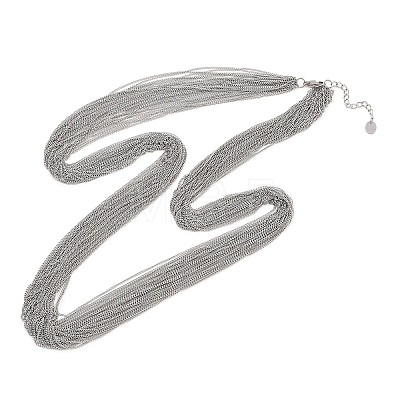 304 Stainless Steel Multi-strand Necklaces for Women NJEW-D326-01P-1